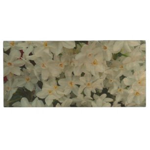 Paperwhite Narcissus Delicate White Flowers Wood USB Flash Drive