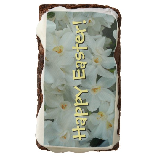 Paperwhite Narcissus Happy Easter Chocolate Brownie (Rotated)