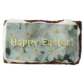 Paperwhite Narcissus Happy Easter Chocolate Brownie (Front)