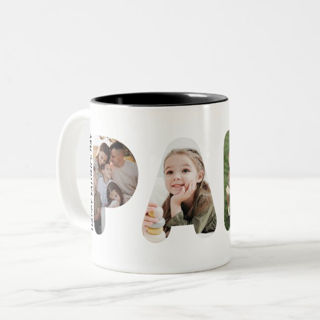 Papi Custom Photo Personalized Father's Day Two-Tone Coffee Mug (Front Left)