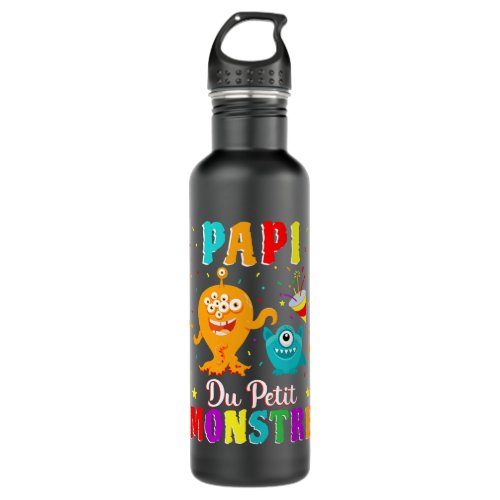 Papi Du Petit Monstre Petit Fils Fte Danniversair Stainless Steel Water Bottle