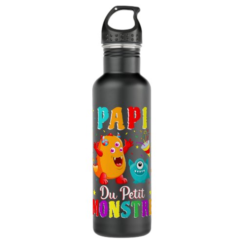 Papi Du Petit Monstre Petit Fils Fte Danniversair Stainless Steel Water Bottle