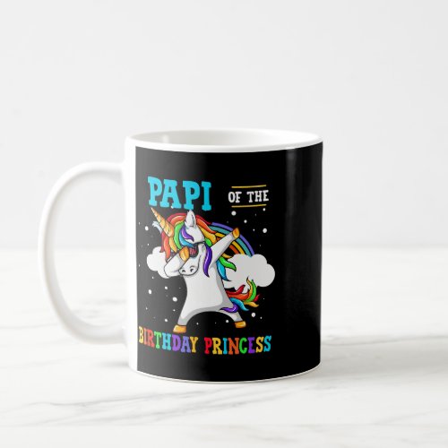 papi of 2birthday princess unicorn girl 2 coffee mug