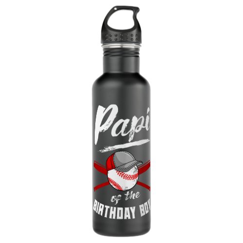 Papi Of The Birthday Boy Baseball Bday Party Celeb Stainless Steel Water Bottle