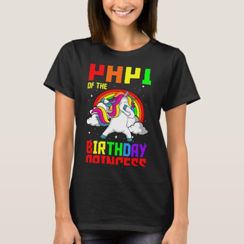 Papi Of The Birthday Princess Unicorn Rainbow Bday T_Shirt
