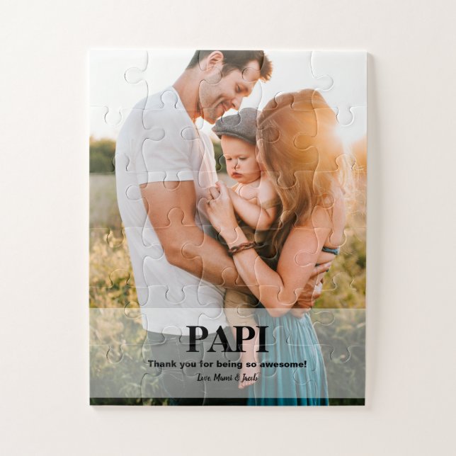 Papi Spanish Daddy Thank you Photo Gift Jigsaw Puzzle (Vertical)
