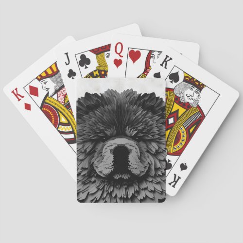 PAPIER MIRAGE Black Chow Poker Cards