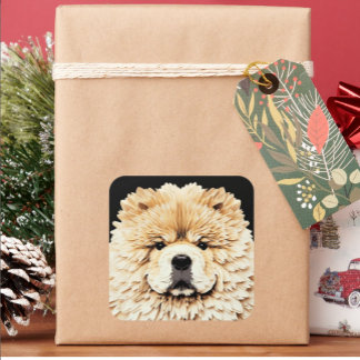 PAPIER MIRAGE Cream Chow Square Sticker