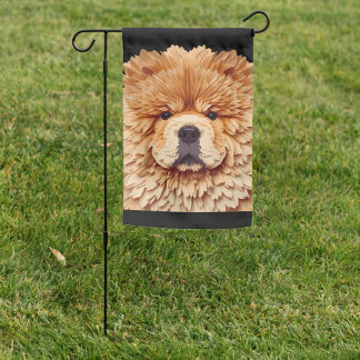 PAPIER MIRAGE Red Chow Garden Flag