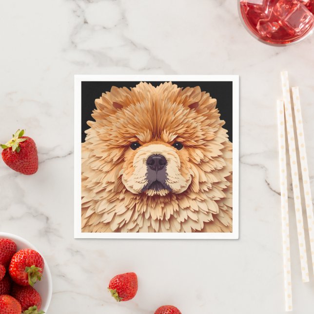 PAPIER MIRAGE Red Chow Napkins (Insitu)