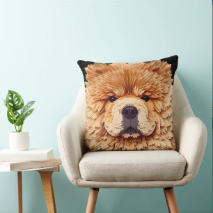 PAPIER MIRAGE Red Chow Throw Pillow