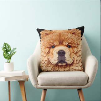 PAPIER MIRAGE Red Chow Throw Pillow