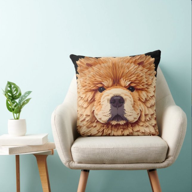 PAPIER MIRAGE Red Chow Throw Pillow (Creator Uploaded)