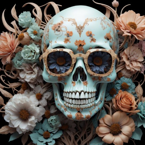 Papier Mousseline Flower skull Tissue Paper