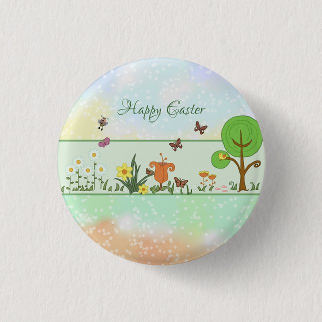 Papierfrühling Ostern  Button (Front)