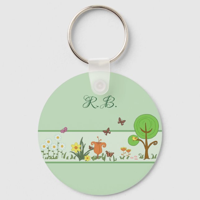 Papierfrühling personalisiert keychain (Front)