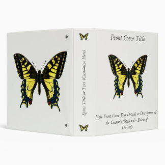 Papilio machaon - Old World Swallowtail Butterfly 3 Ring Binder