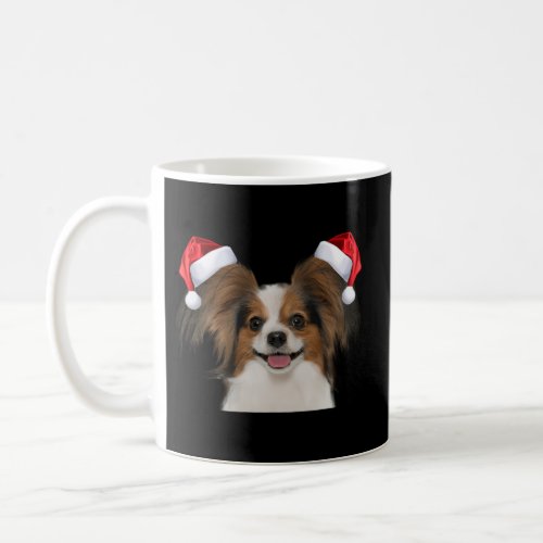 Papillion Fun Dog Santa Image Coffee Mug