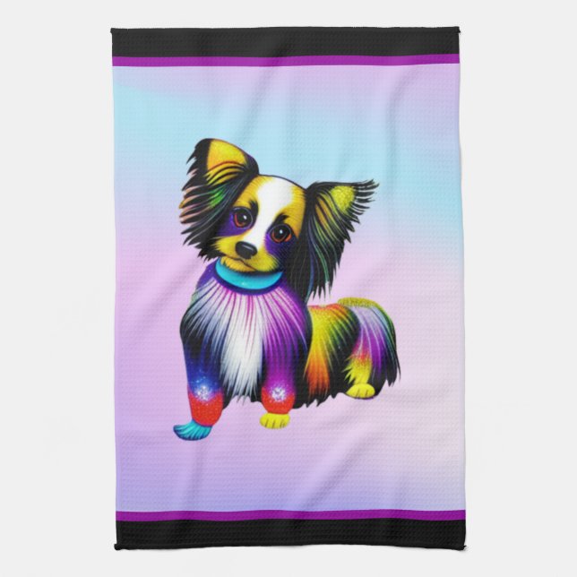 Papillion Pop Art Pastel   Kitchen Towel (Vertical)