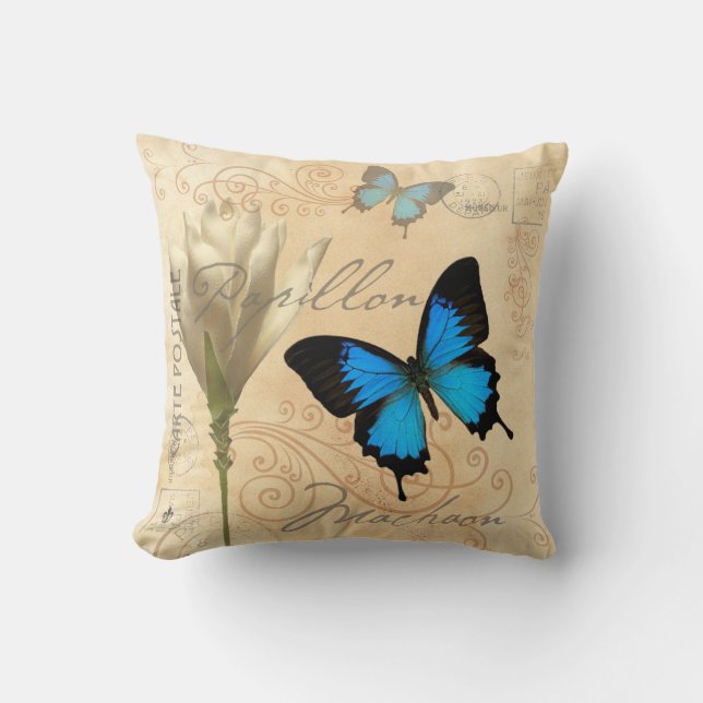 Papillion Postal Pillow  (Front)
