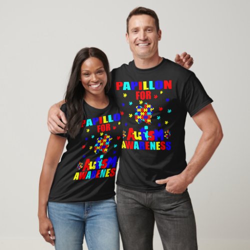 Papillon Autism Awareness Gift T_Shirt