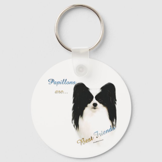 Papillon Best Friend Keychain (Front)