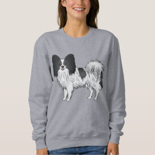 Papillon Black And White Cute Toy Breed Dog Sweatshirt