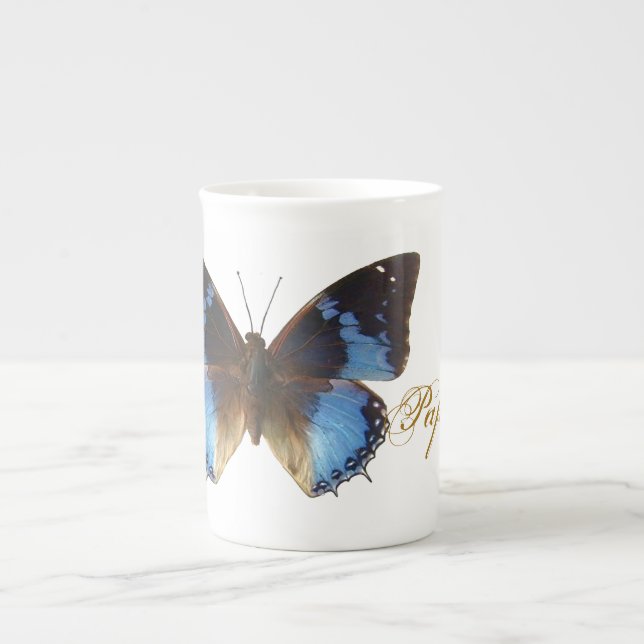 Papillon bleu bone china mug (Front)