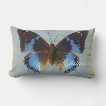 Papillon Bleu Lumbar Pillow by WickedlyLovely at Zazzle