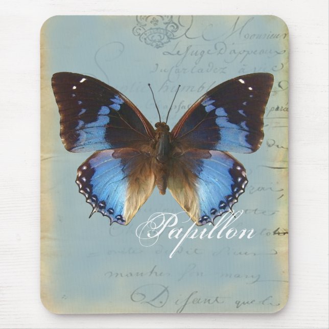 Papillon bleu mouse pad (Front)