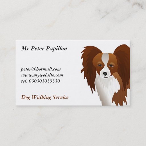 Customizable Papillon Business Card Templates