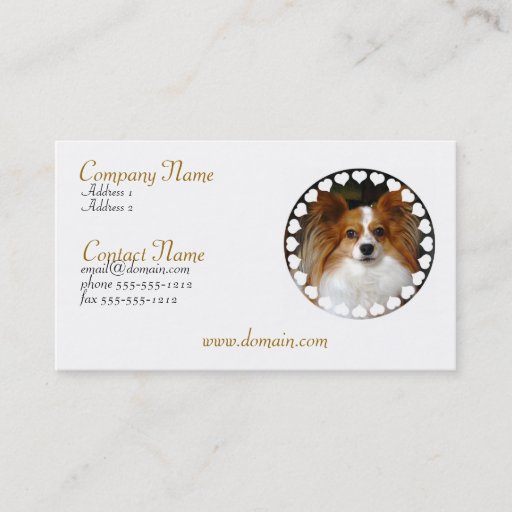 Customizable Papillon Business Card