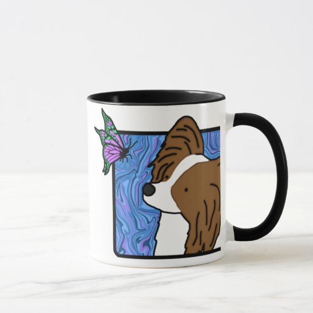 Papillon Butterfly Dog Mug (Right)