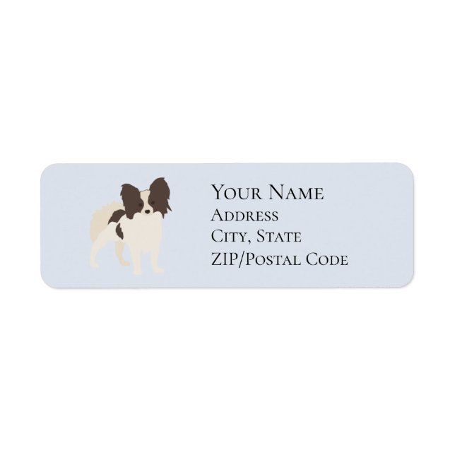 Papillon Cartoon Dog Return Address Label (Front)