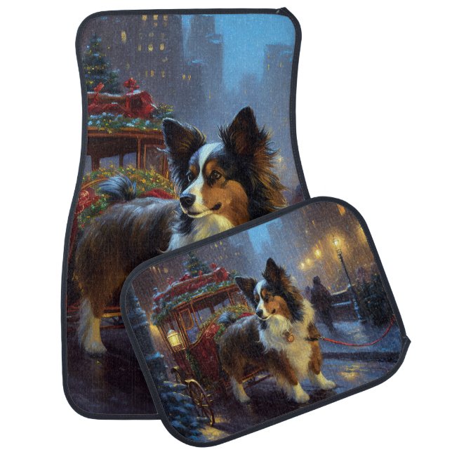 Papillon Christmas Festive Season Car Floor Mat (Set)