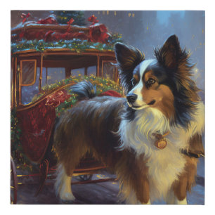 Papillon Christmas Festive Season Faux Canvas Print