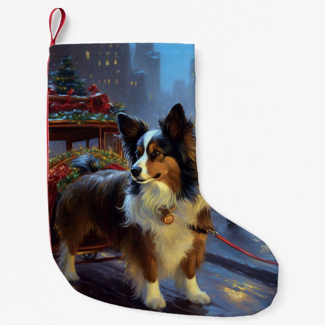 Papillon Christmas Festive Season Small Christmas Stocking (Front)