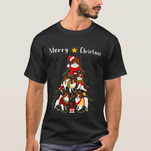 Papillon Continental Toy Spaniel Christmas Tree Xm T_Shirt