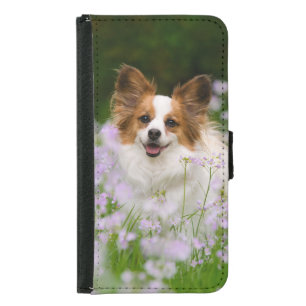 Papillon Cute Dog Romantic Animal Photo - Wallet Phone Case For Samsung Galaxy S5
