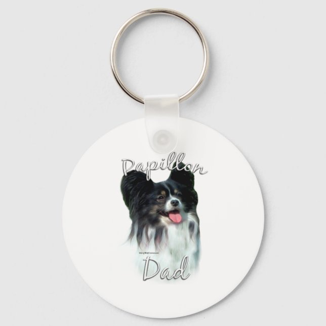 Papillon Dad 2 Keychain (Front)