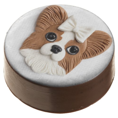 Papillon Dog 3D Inspired Chocolate Covered Oreo