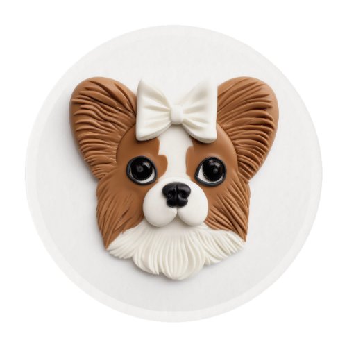 Papillon Dog 3D Inspired Edible Frosting Rounds