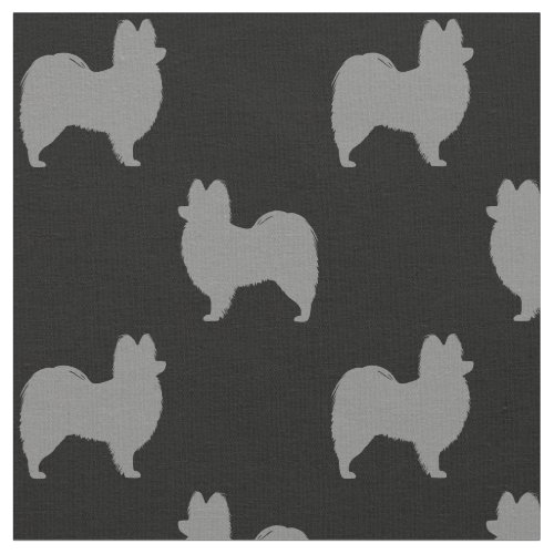 Papillon Dog Breed Silhouettes Patterned Fabric