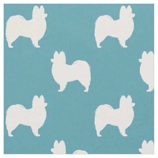 Papillon Dog Breed Silhouettes Patterned Fabric