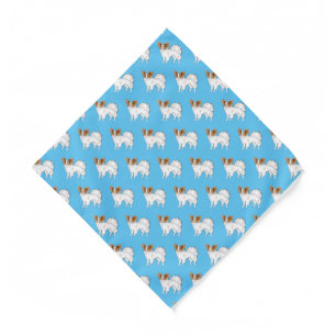 Papillon dog cartoon illustration bandana