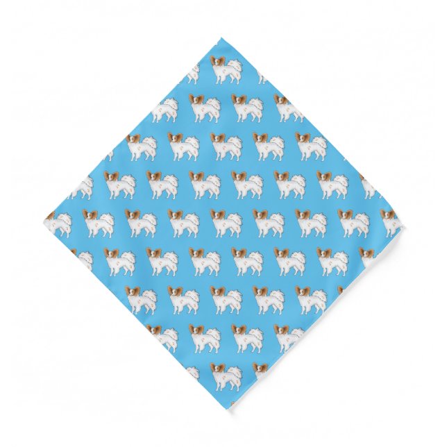 Papillon dog cartoon illustration bandana (Front)