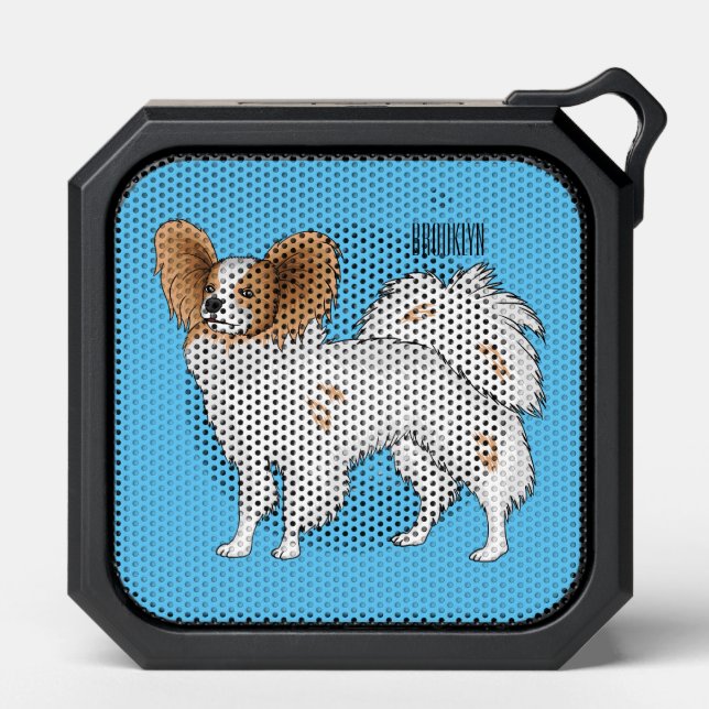 Papillon dog cartoon illustration bluetooth speaker (Front)