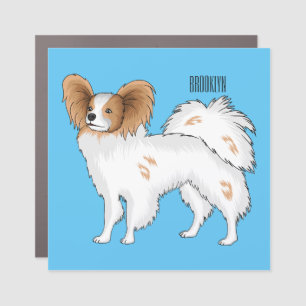 Papillon dog cartoon illustration car magnet