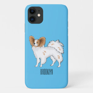 Papillon dog cartoon illustration iPhone 11 case