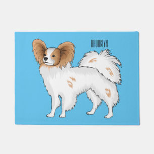 Papillon dog cartoon illustration  doormat